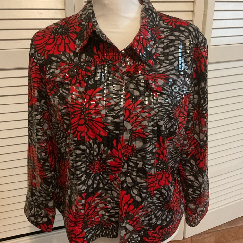 Ruby Rd Stylish Red & Black Jacket - image 1